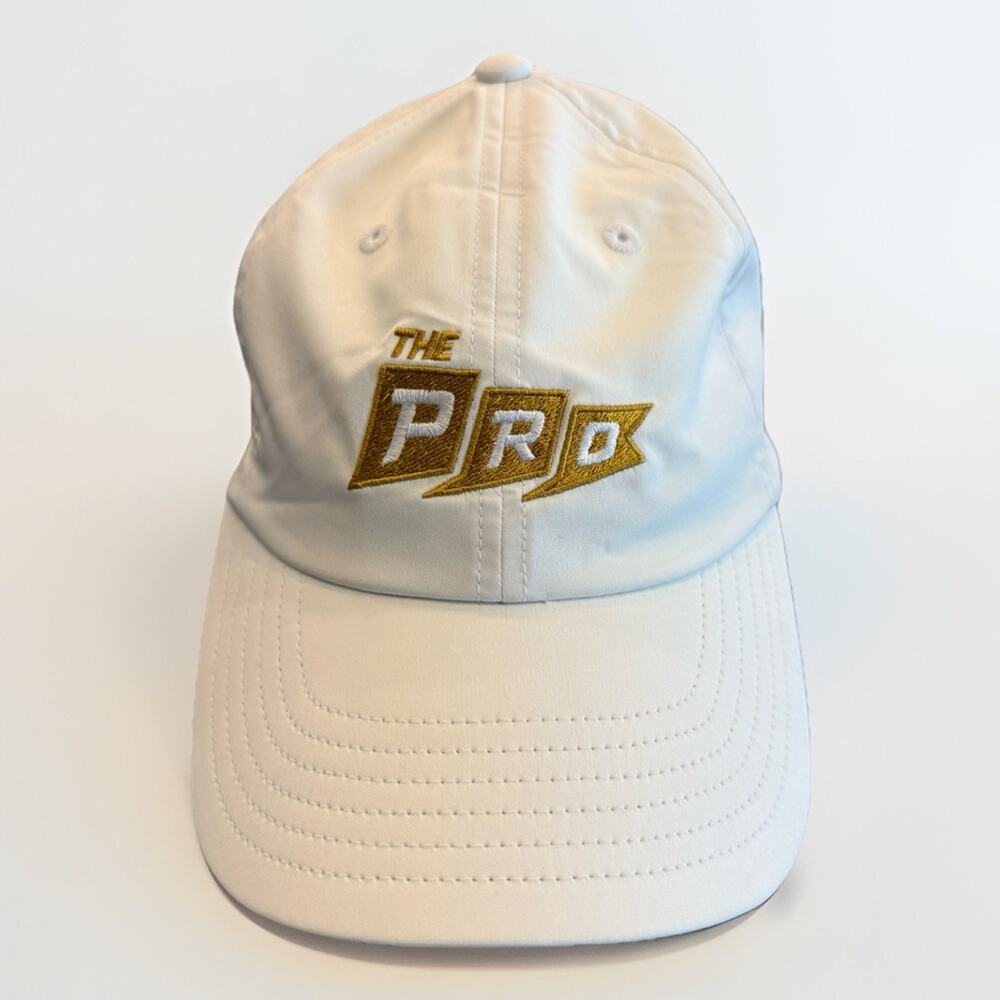 Adidas Womens White Gold The Pro Tech Golf Tour Issue Adjustable Strapback Hat